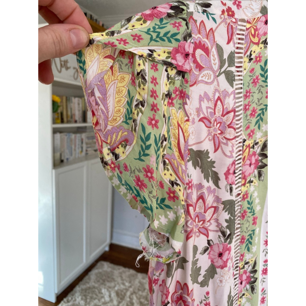JAASE Floral Boho Maxi Dress Romantic Cottagecore Garden Party Prairie Feminine - Picture 6 of 8